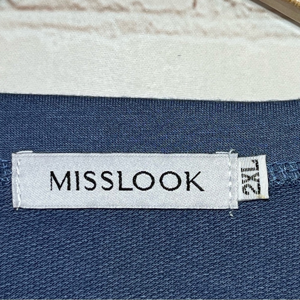 MISSLOOK Just Breathe Shirt Womens 2XL Blue Long Sleeve Crew Neck - Picture 4 of 7